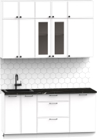 Кухонный гарнитур Интермебель Лион-3 В-1 1.7м (белый софт/сесамо) - 
