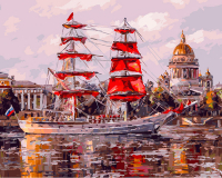 Картина по номерам БЕЛОСНЕЖКА Санкт-Петербург. Нева. Алые паруса / 450-ART - 