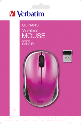 Мышь Verbatim Go Nano 49043 (розовый)