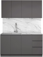 Кухонный гарнитур Артём-Мебель Мэри СН-114 ДСП 1.4м (серый графит) - 