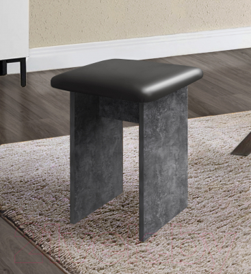 Табурет Артём-Мебель Мэри СН 122.14 с мягким элементом (бетон спракс/серый)