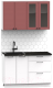 Готовая кухня Интермебель Лион-11 В-1 1.2м (красная глазурь софт/белый софт/сесамо) - 