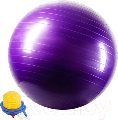 Фитбол гладкий Ametist 65см (фиолетовый, с насосом)