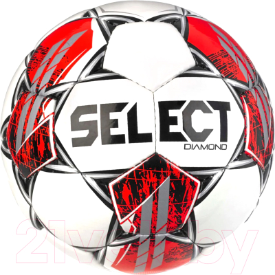 Футбольный мяч Select Diamond №4 Fifa Basic (размер 4, белый/красный)