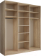 Миниатюра изображения товара Шкаф-купе Евва 21 SSH.03 / АЭП ШК.3 02 (дуб сонома/дуб шато)