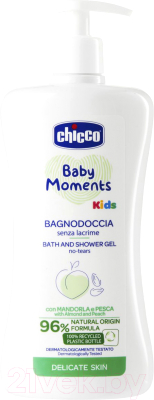 Изображение товара Средство для купания Chicco Baby Moments с экстрактами миндаля и персика (500мл)