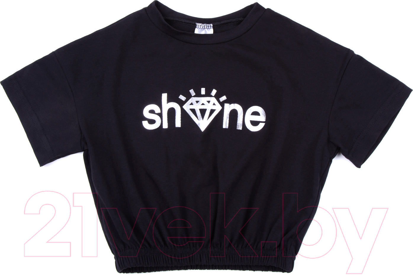Топ детский Amarobaby Shine / AB-OD23-SH2701/09-134 (черный, р.134)