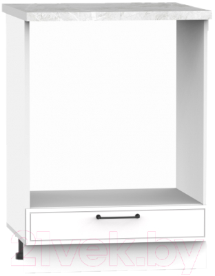 Шкаф под духовку Интермебель Лион ШСРГ 850-33-600 60см (белый софт/мрамор лацио белый)