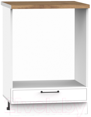 Шкаф под духовку Интермебель Лион ШСРГ 850-33-600 60см (белый софт/дуб фигурный светлый)