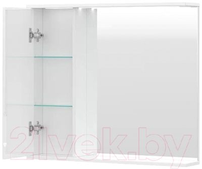 Шкаф с зеркалом для ванной Volna Joli 80 L (белый)