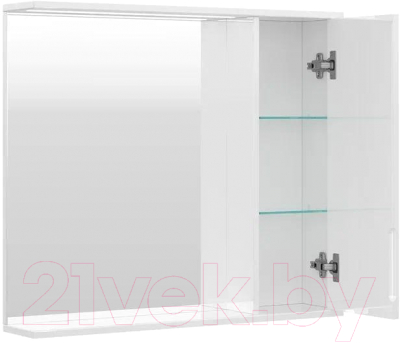 Шкаф с зеркалом для ванной Volna Lake 80 R (белый)