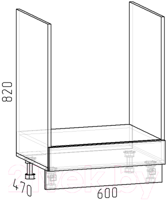 Шкаф под духовку Интермебель Лион ШСРГ 850-33-600 Без столешницы 60см (графит софт)