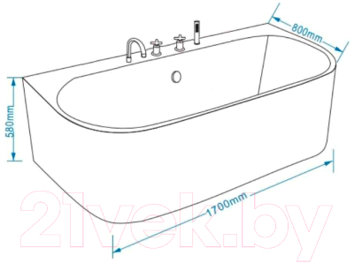 Ванна акриловая Grossman GR-17075-1 Cristal 170x80