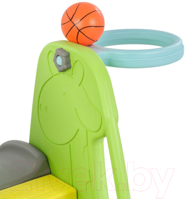 Горка-комплекс Happy Box С баскетбольным кольцом и качелями / JM-751G (салатовый)
