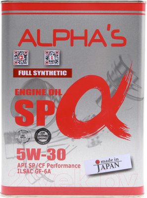 Моторное масло Alpha's 5W30 SP/CF GF-6A / 809244 (4л)