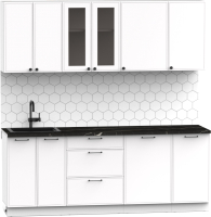 Кухонный гарнитур Интермебель Лион-16 В-1 2.1м (белый софт/тунис) - 