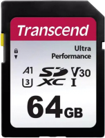 Карта памяти Transcend UHS-I U3 A1 V30 Ultra Performance 64GB (TS64GSDC340S) - 