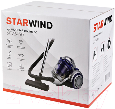 Пылесос StarWind SCV3450 (фиолетовый/серебристый)