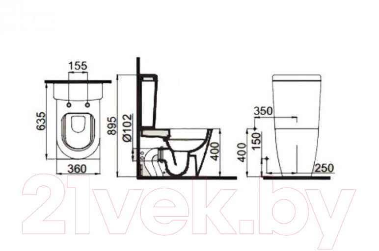 Унитаз напольный Idevit Alfa Rimless SETK3104-0316-001-1-8100