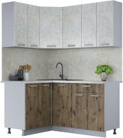 Кухонный гарнитур Интерлиния Мила Лайт 1.2x1.6 (бетон лайт/дуб веллингтон) - 