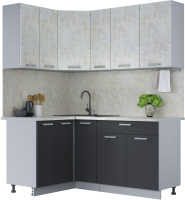 Кухонный гарнитур Интерлиния Мила Лайт 1.2x1.7 (бетон лайт/антрацит) - 