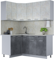 Кухонный гарнитур Интерлиния Мила Лайт 1.2x1.7 (бетон лайт/бетон портленд) - 