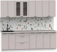Готовая кухня Интермебель Лион-18 В-1 2.4м (луна софт/мрамор лацио белый) - 