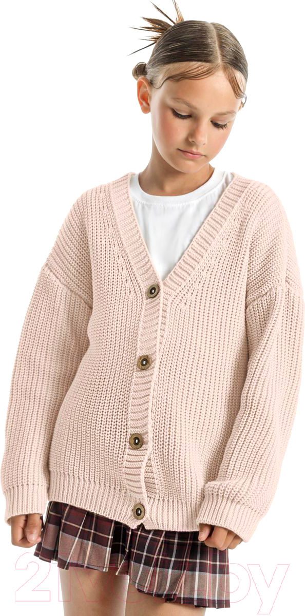 Кардиган детский Amarobaby Knit / AB-OD21-KNIT19S/00-110 (белый/розовый, р.110) — фото 4