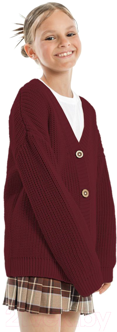 Кардиган детский Amarobaby Knit / AB-OD21-KNIT19S/08-110 (бордовый, р.110) — фото 4