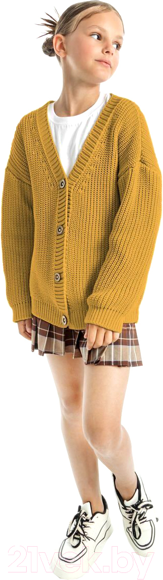 Кардиган детский Amarobaby Knit / AB-OD21-KNIT19S/04-110 (желтый, р.110)