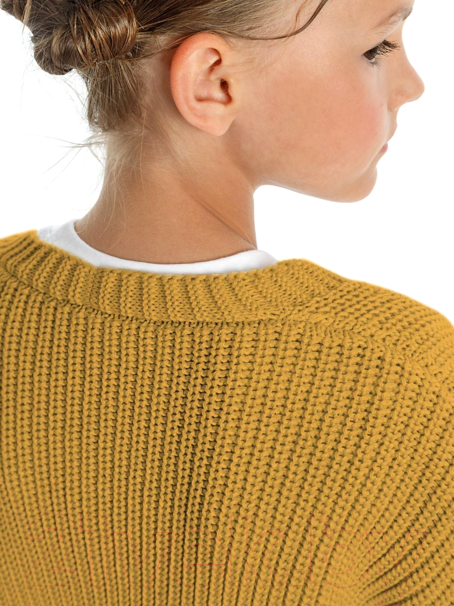 Кардиган детский Amarobaby Knit / AB-OD21-KNIT19S/04-116 (желтый, р.116) — фото 3