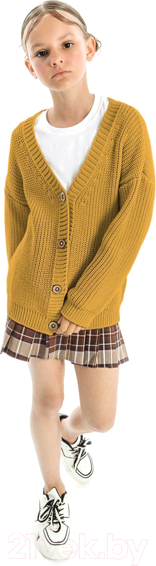Кардиган детский Amarobaby Knit / AB-OD21-KNIT19S/04-116 (желтый, р.116) — фото 5