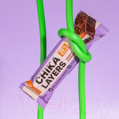Протеиновый батончик Chikalab Хрустящее печенье с двойным шоколадом (20х60г)
