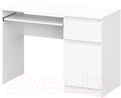 Компьютерный стол Астрид Мебель Ницца-10 / ЦРК.НЦ.10 (белый)