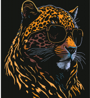 Картина по номерам Darvish Леопард в очках / DV-14439 - 