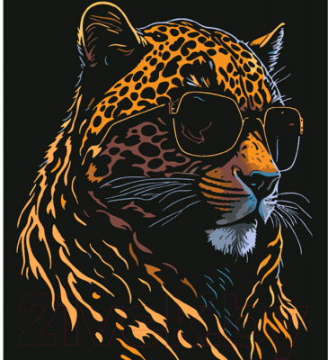 Картина по номерам Darvish Леопард в очках / DV-14439