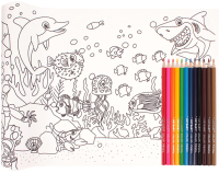 Плакат-раскраска Darvish Морской мир / SR-14404C - 