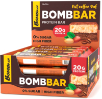 Набор протеиновых батончиков Bombbar Ореховый кофе Раф (20х70г) - 