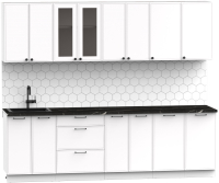 Кухонный гарнитур Интермебель Лион-19 В-1 2.6м (белый софт/тунис) - 
