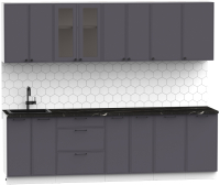 Кухонный гарнитур Интермебель Лион-19 В-1 2.6м (графит софт/тунис) - 