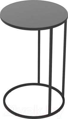 Приставной столик Калифорния мебель Glass (черный лакобель/черный)
