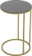 Приставной столик Калифорния мебель Glass (черный лакобель/золотой) - 