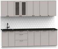 Кухонный гарнитур Интермебель Лион-19 В-1 2.6м (луна софт/сесамо) - 