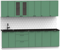 Кухонный гарнитур Интермебель Лион-19 В-1 2.6м (мята софт/тунис) - 