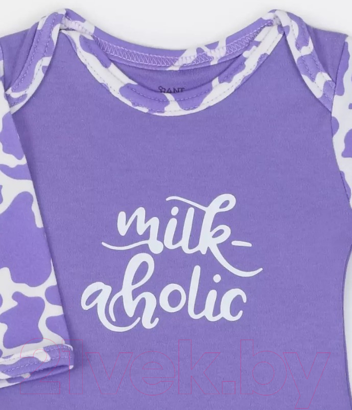 Боди для малышей Rant Milk-Aholic С длинным рукавом / 6181 (фиолетовый, р.68) — фото 3