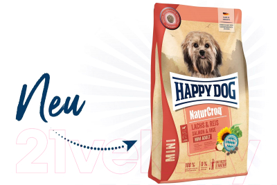 Сухой корм для собак Happy Dog NaturCroq Mini Lachs&Reis / 61212 (4кг)