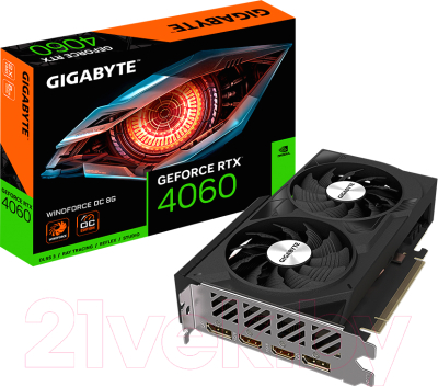 Видеокарта Gigabyte RTX 4060 Windforce OC 8G (GV-N4060WF2OC-8GD)