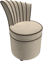 Кресло мягкое Лига Диванов Ирис (микровельвет, бежевый/коричневый) - 