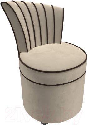 Кресло мягкое Лига Диванов Ирис (микровельвет, бежевый/коричневый)