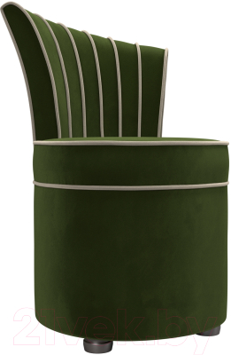 Кресло мягкое Лига Диванов Ирис (микровельвет, зеленый/бежевый)